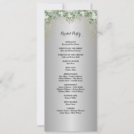 植物性開花導入放射ブライダルパーティ (正面)