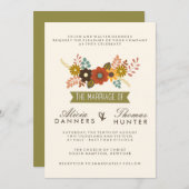 植物性開花結婚式招待状 招待状 (正面/裏面)