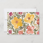 植物性開花絵を描の披露宴カード 招待状 (裏面)