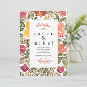 植物性開花絵を描結婚式招待状 招待状 (スタンド正面)