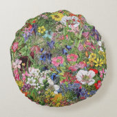 植物性開花自然野草 ラウンドクッション (裏面)