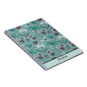 植物性開花花柄パーソナライズされた名 ノートブック (右側)