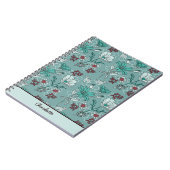 植物性開花花柄パーソナライズされた名 ノートブック (左側)