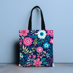 植物性開花 |フローラ トートバッグ<br><div class="desc">このデザインは、緑の葉がアクセントされたピンクと青の植物性開花を備えている。#floral #flowers #botanical #pattern #pink #blue #girly #stylish #style #modern #country #elegantゲコハコハコハコハコハコハコハコハコハコハコハコハコハコハコハコハト</div>