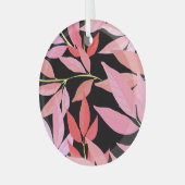 植物性離れのカラフル、シームレスなパターン。 ガラスオーナメント (正面左)