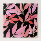 植物性離れのカラフル、シームレスなパターン。 ジグソーパズル (横)