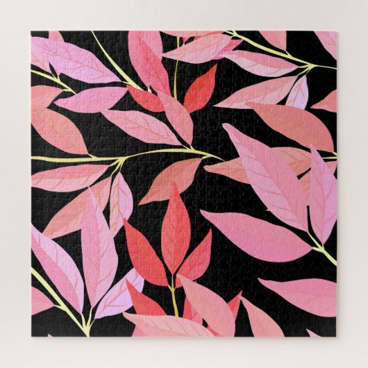 植物性離れのカラフル、シームレスなパターン。 ジグソーパズル (縦)