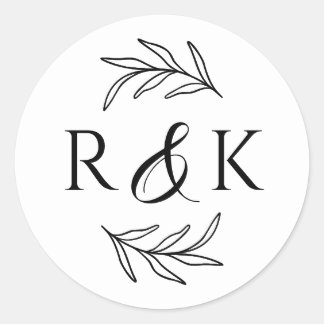 植物性離れリースアンパサンドイニシャル結婚ズ ラウンドシール