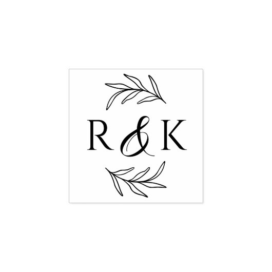 植物性離れリースアンパサンドイニシャル結婚ズ ラバースタンプ (インプリント)