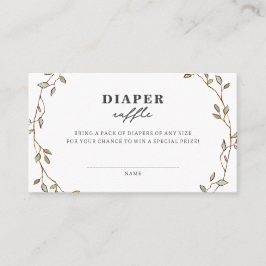 植物性離れ製おむつラッフルエンクロージャカード エンクロージャーカード (正面)