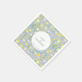 植物性青色野花花柄 スタンダードカクテルナプキン (角)