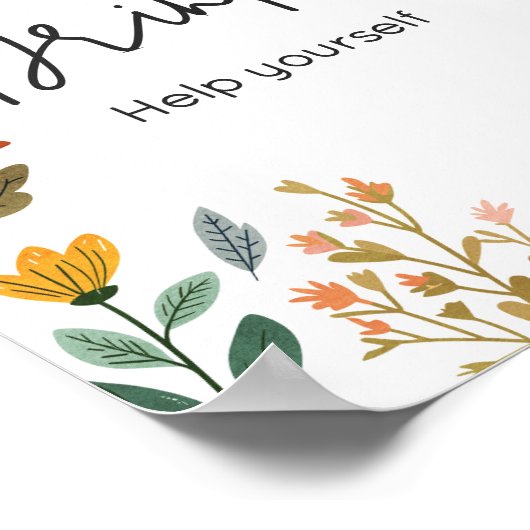 植物性鮮やかなワイルドフラワーベビーシャワードリンク ポスター (角)