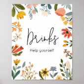 植物性鮮やかなワイルドフラワーベビーシャワードリンク ポスター (正面)