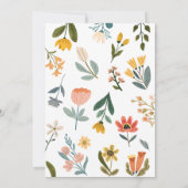 植物性鮮やかなワイルドフラワーベビーシャワー 招待状 (裏面)