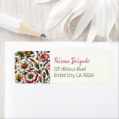 植物性鮮やか熱帯花差出人住所 ラベル (インサイチュ)