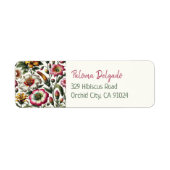 植物性鮮やか熱帯花差出人住所 ラベル (正面)