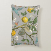 植物性鳥類の花:描ヴィンテージ壁紙 アクセントクッション (裏面(縦))