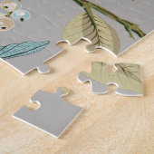 植物性鳥類の花:描ヴィンテージ壁紙 ジグソーパズル (側面)