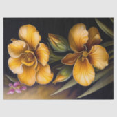 植物性黄色い花イラストレーション大 薄葉紙 (正面)