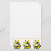 植物性黄色と紫のスミレ文房具 便箋 (正面/裏面)