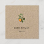 植物性「オレンジの花」レドゥートビジネスカード スクエア名刺 (正面)