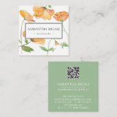 植物性QRコード名刺 – オレンジ色の花 エンクロージャーカード (正面/裏面)