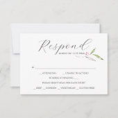 植物性RSVPカードと食事の選択レッド 出欠カード (正面)