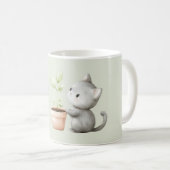 植物愛あふれる庭のネコ コーヒーマグカップ (正面右)