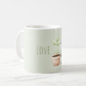植物愛あふれる庭のネコ コーヒーマグカップ (正面左)