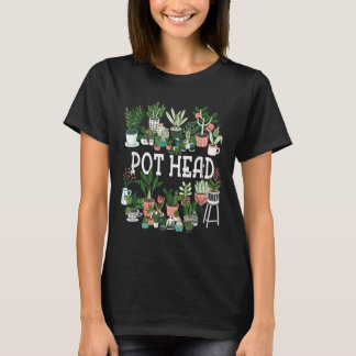 植物愛好家と庭師_ポット頭多肉短肉 Tシャツ