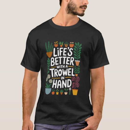 植物愛好家のためのガーデニングデザイン グリーンサーム Tシャツ (正面)