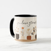 植物愛好家のためのメッセージ:Love Grows Here 017 マグカップ (正面左)