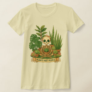 植物愛好家のスケルトン ゴシック・プランツ・ノット・ピープル Tシャツ