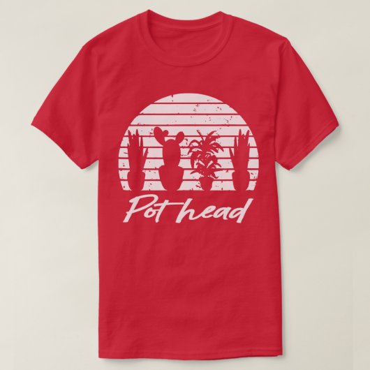 植物愛好家ポットヘッドガーデニング Tシャツ (デザイン正面)