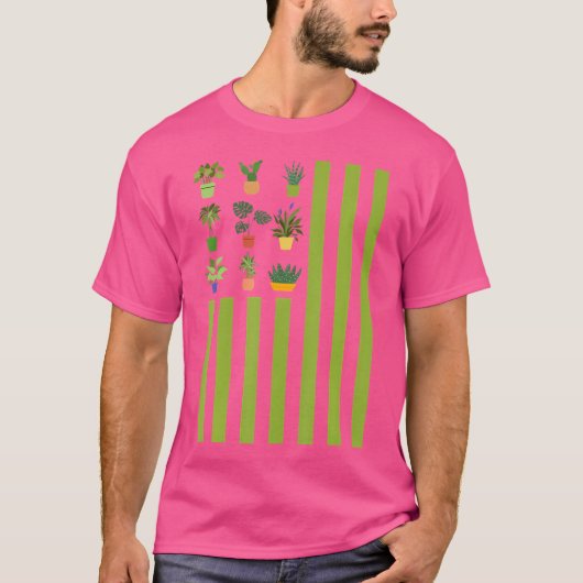 植物愛好家 アメリカ国旗 7月4日 ガーデナー ガーデニング P Tシャツ (正面)
