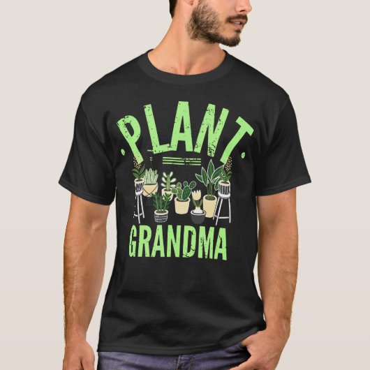 植物愛好家 植物おばあちゃん 園芸用 Tシャツ (正面)