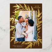 植物感謝祭フォトブラウン金ゴールド 箔シーズンカード (正面)