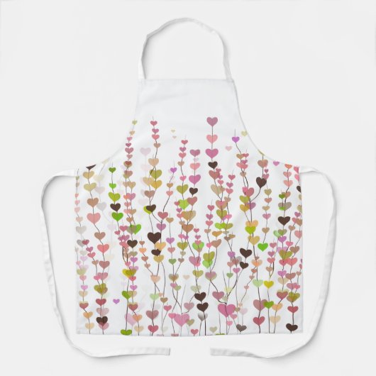 植物抽象芸術ブルーミングハートエプロン エプロン (正面)