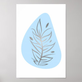 植物抽象芸術ラインアート ポスター