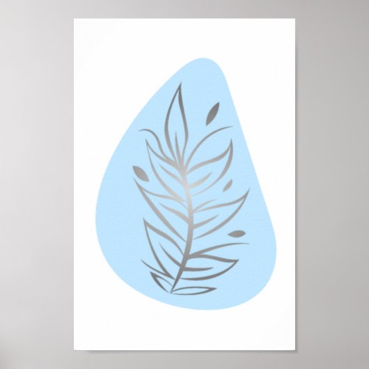 植物抽象芸術ラインアート ポスター (正面)