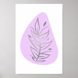 植物抽象芸術ラインアート ポスター