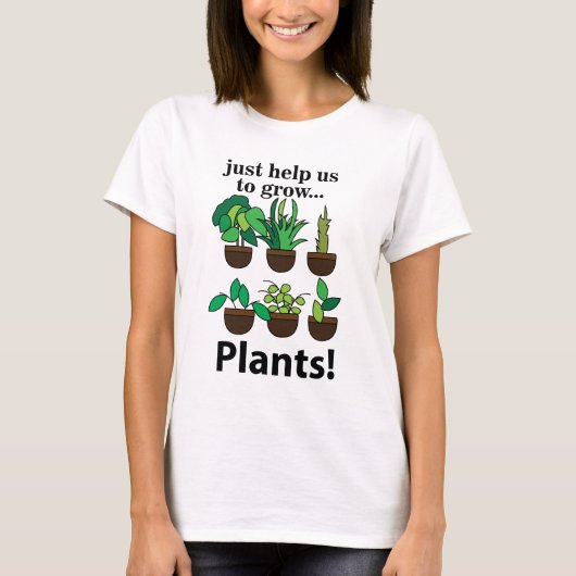 植物救済は植物を育てる Tシャツ (正面)