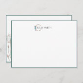 植物文パーソナライズされた具エレガントモダン サンキューカード (正面/裏面)