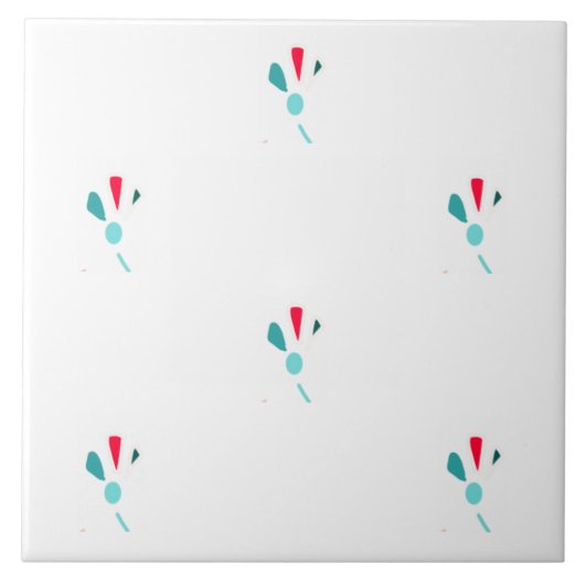 植物文様セラミックタイル タイル (正面)