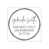 植物書エレガント離れ字差出人住所 ラバースタンプ (インプリント)