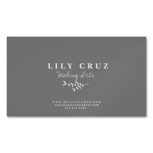 植物書素朴モダン書の名刺 マグネット名刺 (正面)