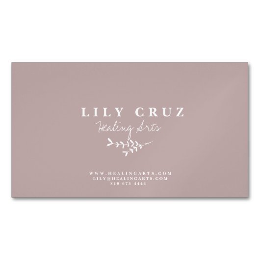 植物書素朴モダン書の名刺 マグネット名刺 (正面)