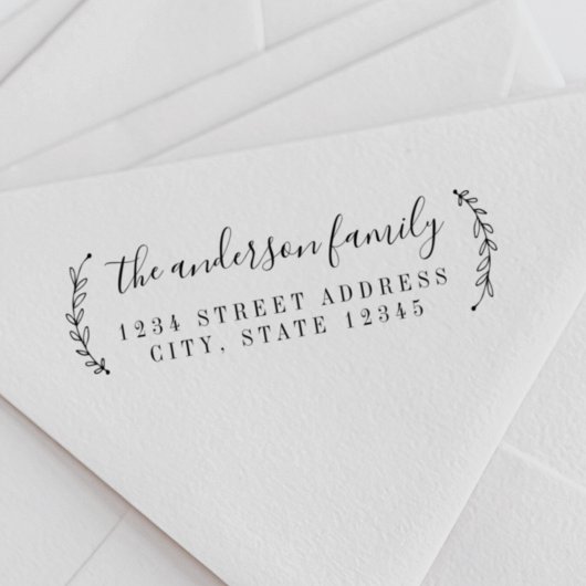 植物書道ファミリー名差出人住所 ラバースタンプ