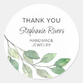 植物書道宝石商ありがとう ラウンドシール (正面)