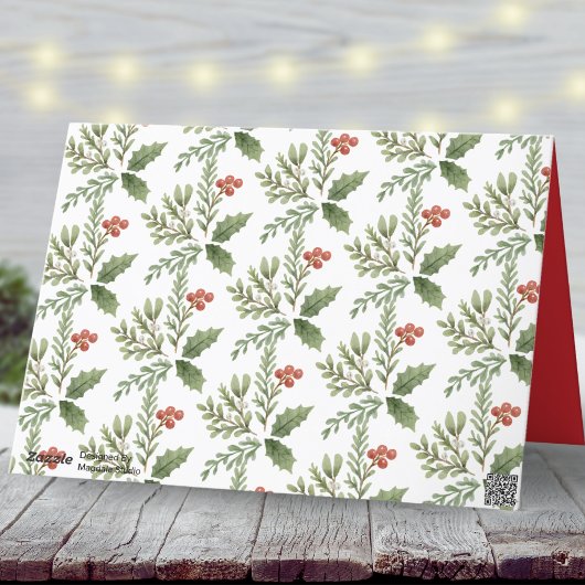 植物書道楽しいクリスマスの非写真 シーズンカード